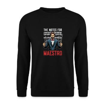 Music Director The Notes For Maestro Music Lover - Unisex Pullover - Schwarz - Vorne - Alina (178cm) & Michal (187cm)