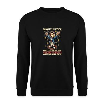 Music Director Wave The Stick Until Band Director - Unisex Sweatshirt - black - Front - Alina (178cm) & Michal (187cm)