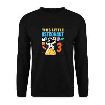 Little astronaut is 3 years old - Unisex Sweatshirt - black - Front - Alina (178cm) & Michal (187cm)