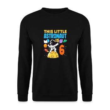 Un petit astronaute fête ses 6 ans - Sweat-shirt Unisexe - noir - Devant - Alina (178cm) & Michal (187cm)