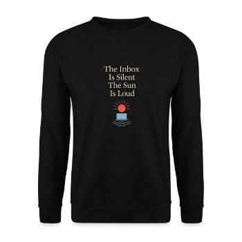 Aus Dem Ferienmodus Aus Dem Büro Queen Vacation - Unisex Pullover - Schwarz - Vorne - Alina (178cm) & Michal (187cm)