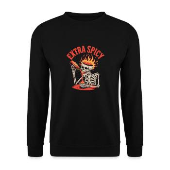 Red Pepper Chili Spicy Food Lover - Unisex Sweatshirt - black - Front - Alina (178cm) & Michal (187cm)