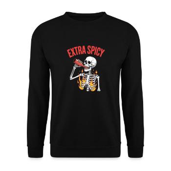 Red Pepper Chili Spicy Food Lover - Unisex Sweatshirt - black - Front - Alina (178cm) & Michal (187cm)