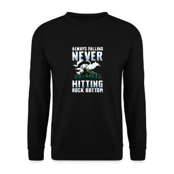 Always Falling Never Hitting Rock Bottom - Unisex Pullover - Schwarz - Vorne - Alina (178cm) & Michal (187cm)