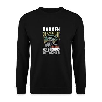 Broken Parachute No Strings Attached Adventure - Unisex Sweatshirt - black - Front - Alina (178cm) & Michal (187cm)