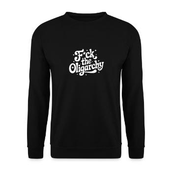 Anti Billionaires Smash the Oligarchy Funny - Unisex Pullover - Schwarz - Vorne - Alina (178cm) & Michal (187cm)