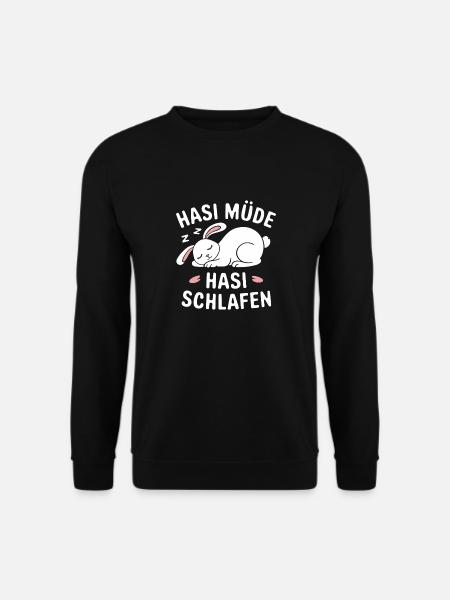 Hasi Müde Hasi Schlafen - Unisex Pullover - Schwarz