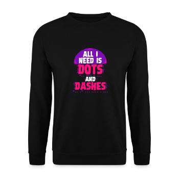 Morsecode Morse Code Dots And Dashes - Unisex Sweatshirt - black - Front - Alina (178cm) & Michal (187cm)