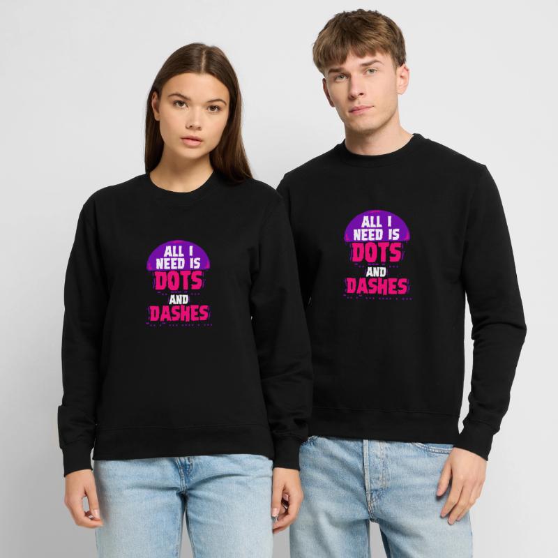 Morsecode Morse Code Points et tirets Sweat-shirt Unisexe