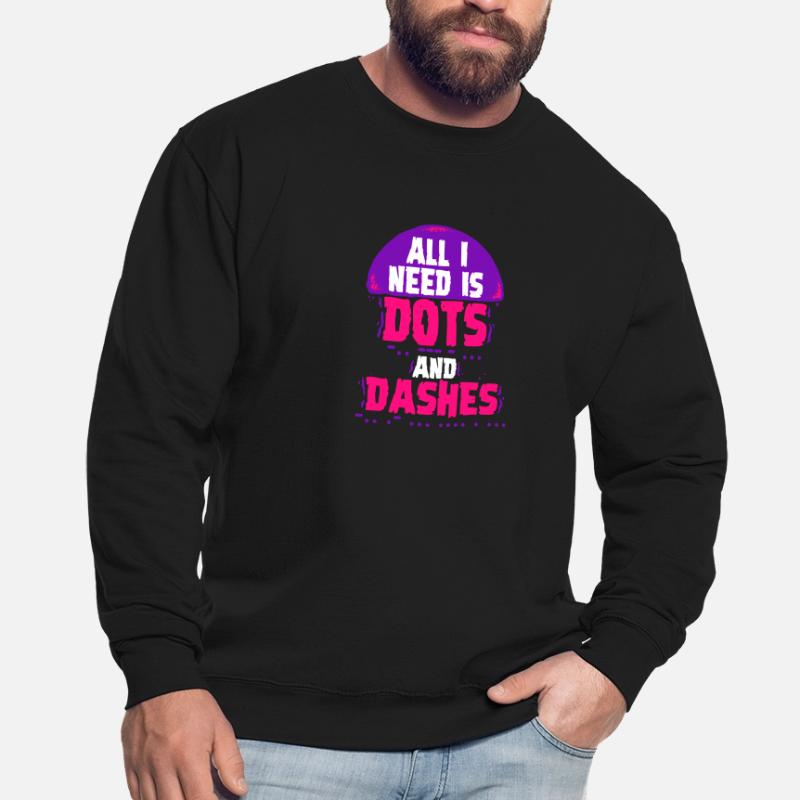 Morsecode Morse Code Points et tirets Sweat-shirt Unisexe