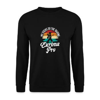 Escrima Arnis Martial Arts My Sticks Do The Talking - Unisex Sweatshirt - black - Front - Alina (178cm) & Michal (187cm)