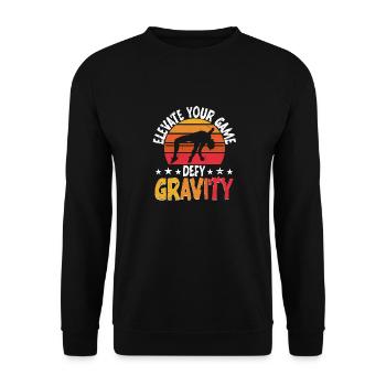 Saut en hauteur Élevez votre jeu défiez la gravité - Sweat-shirt Unisexe - noir - Devant - Alina (178cm) & Michal (187cm)