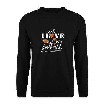 American Football Heart Football Design - Unisex Sweatshirt - black - Front - Alina (178cm) & Michal (187cm)