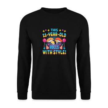 Anniversaire Sushi 11 Sushi Rolls Fête d’anniversaire - Sweat-shirt Unisexe - noir - Devant - Alina (178cm) & Michal (187cm)