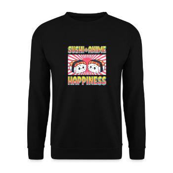 Kawaii Cuisine japonaise Anime Manga Otaku Sushi - Sweat-shirt Unisexe - noir - Devant - Alina (178cm) & Michal (187cm)