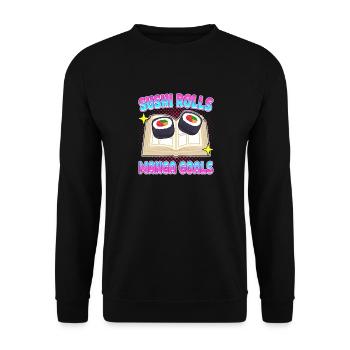 Kawaii Japonais Anime Manga Otaku Sushi - Sweat-shirt Unisexe - noir - Devant - Alina (178cm) & Michal (187cm)