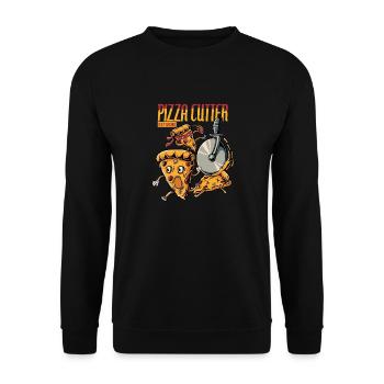 Pizza Cutter Returns Action Design - Unisex Pullover - Schwarz - Vorne - Alina (178cm) & Michal (187cm)