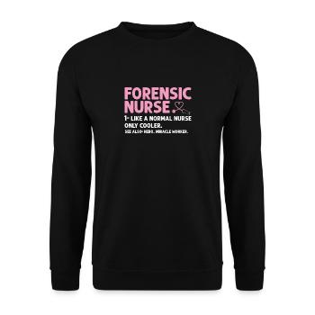 Forensic Nurse Funny Definition Healthcare - Unisex Sweatshirt - black - Front - Alina (178cm) & Michal (187cm)