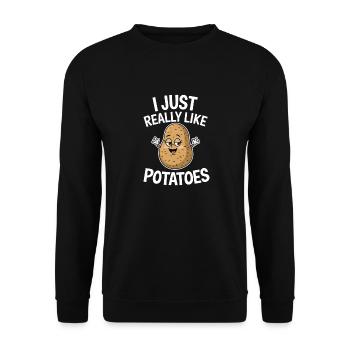 Conception amusante d’amateur de pommes de terre - Sweat-shirt Unisexe - noir - Devant - Alina (178cm) & Michal (187cm)