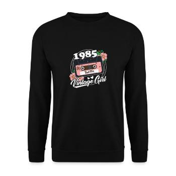 1985 Anniversaire Vintage 40 ans Rétro Femmes - Sweat-shirt Unisexe - noir - Devant - Alina (178cm) & Michal (187cm)