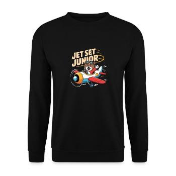 First time flying Travel Memory Sky - Unisex Sweatshirt - black - Front - Alina (178cm) & Michal (187cm)