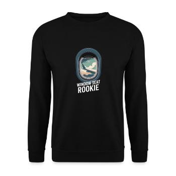 First time flying Travel Memory Sky - Unisex Sweatshirt - black - Front - Alina (178cm) & Michal (187cm)