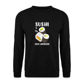 Le sushi est mon amour Langage Design - Sweat-shirt Unisexe - noir - Devant - Alina (178cm) & Michal (187cm)