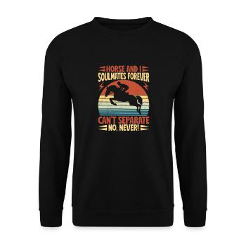 Hobby Horse Rider Horse And I English Riding - Unisex Pullover - Schwarz - Vorne - Alina (178cm) & Michal (187cm)