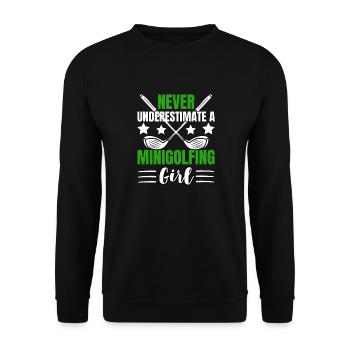 Golf Girl Design avec humour - Sweat-shirt Unisexe - noir - Devant - Alina (178cm) & Michal (187cm)