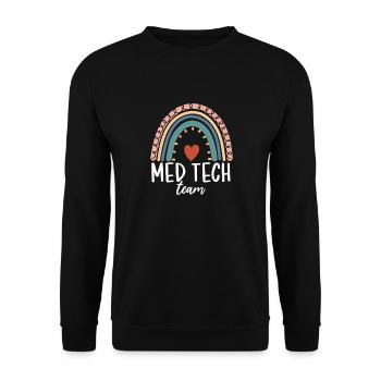 Med Tech Team Boho Rainbow Funny Medical Lab - Unisex Sweatshirt - black - Front - Alina (178cm) & Michal (187cm)