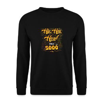 Hip-Hop Head Since 2000 - 25 Years of Real Vibes - Unisex Sweatshirt - black - Front - Alina (178cm) & Michal (187cm)