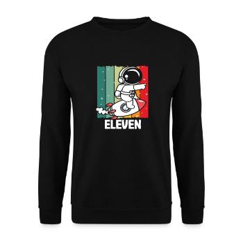 Astronaut Adventure Elf Rocket Flight - Unisex Sweatshirt - black - Front - Alina (178cm) & Michal (187cm)