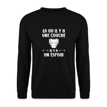Couches - Sweat-shirt Unisexe - noir - Devant - Alina (178cm) & Michal (187cm)