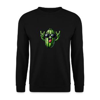 Funny Cucumber Pickle Cucumber Lover - Unisex Sweatshirt - black - Front - Alina (178cm) & Michal (187cm)