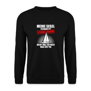 Ma technique de navigation Marin Capitaine de voile - Sweat-shirt Unisexe - noir - Devant - Alina (178cm) & Michal (187cm)