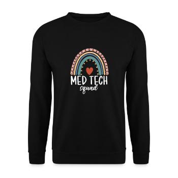 Med Tech Squad Boho Rainbow Funny Medical Lab - Unisex Sweatshirt - black - Front - Alina (178cm) & Michal (187cm)
