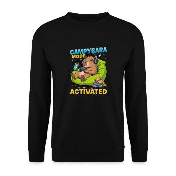 Capybara Gamer Gaming - Unisex Pullover - Schwarz - Vorne - Alina (178cm) & Michal (187cm)