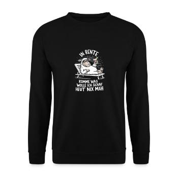 Retirement I don't work anymore Funny pension - Unisex Sweatshirt - black - Front - Alina (178cm) & Michal (187cm)