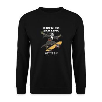 SENSENMANN SKATEBOARD BORN TO SKATING NOT TO D - Unisex Pullover - Schwarz - Vorne - Alina (178cm) & Michal (187cm)