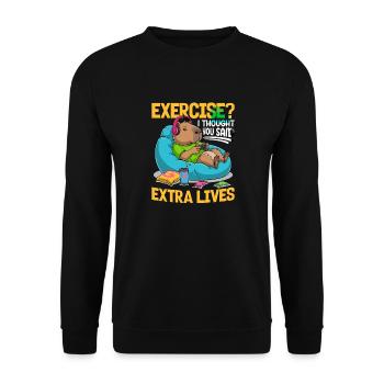 Capybara Gamer Gaming - Unisex Pullover - Schwarz - Vorne - Alina (178cm) & Michal (187cm)