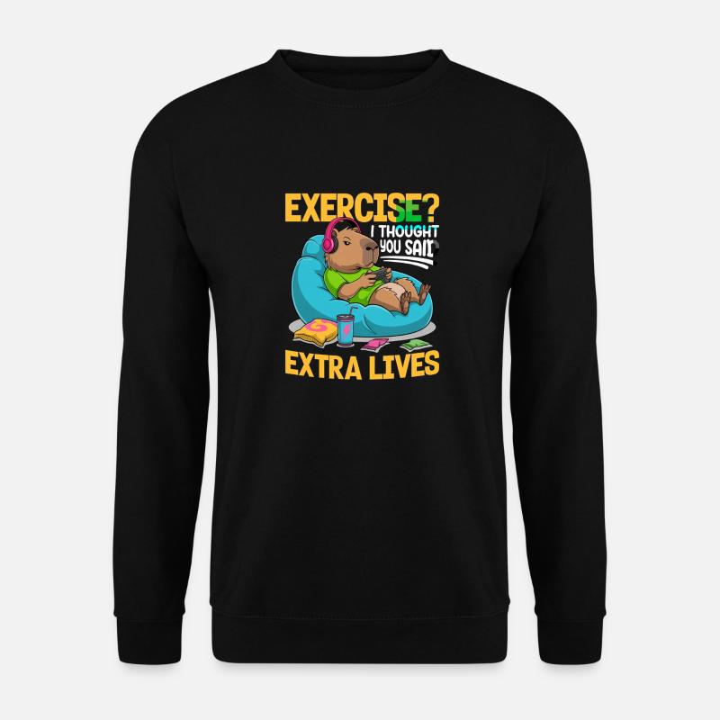 Capybara Gamer Gaming - Unisex Pullover - Schwarz