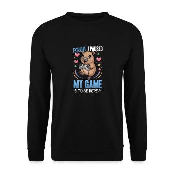 Capybara Gamer Gaming - Unisex Pullover - Schwarz - Vorne - Alina (178cm) & Michal (187cm)