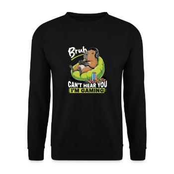 Capybara Gamer Gaming - Unisex Pullover - Schwarz - Vorne - Alina (178cm) & Michal (187cm)