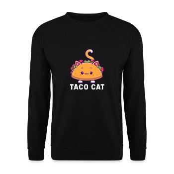 Taco Cat Adorable Kawaii Food Art - Unisex Sweatshirt - black - Front - Alina (178cm) & Michal (187cm)