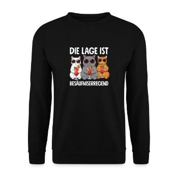 The situation is drunkenness - Unisex Sweatshirt - black - Front - Alina (178cm) & Michal (187cm)