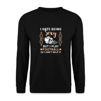 Funny American Football Saying - Unisex Sweatshirt - black - Front - Alina (178cm) & Michal (187cm)