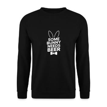 Fantasiewelt der Drachen und Wölfe bei Nacht mit - Unisex Pullover - Schwarz - Vorne - Alina (178cm) & Michal (187cm)