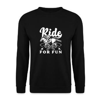 Hobby Horse Rider Ride For Fun English Riding - Unisex Pullover - Schwarz - Vorne - Alina (178cm) & Michal (187cm)