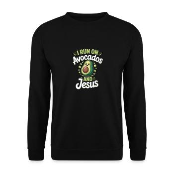 Avocado Jesus Faith Christian - Unisex Sweatshirt - black - Front - Alina (178cm) & Michal (187cm)