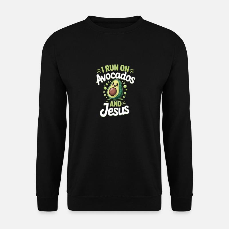 Avocado Jesus Glaube Christ - Unisex Pullover - Schwarz